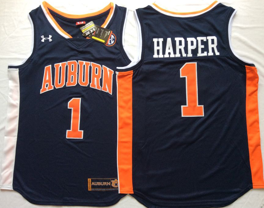 NCAA Men Auburn Tigers Blue 1 HARPER